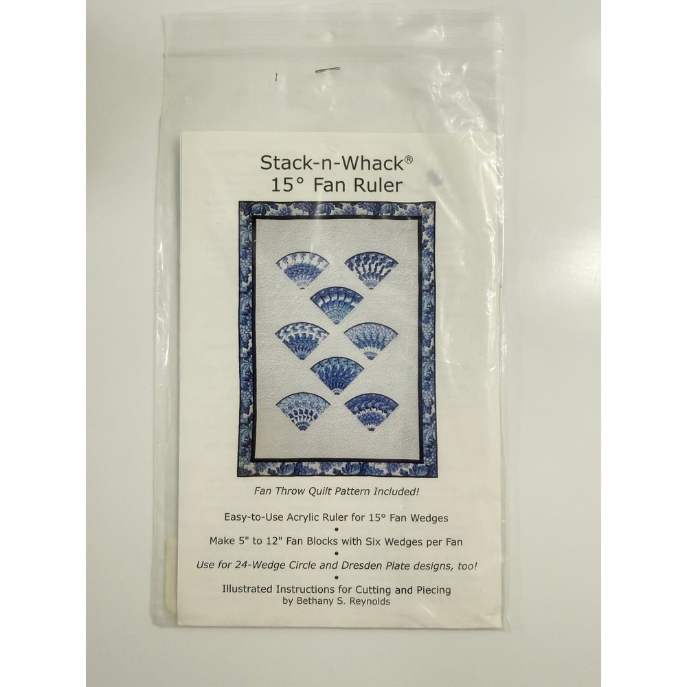 Stack-n-Whack Fan Ruler and Pattern for 15 Degree Fans-B. Reynolds NO RULER